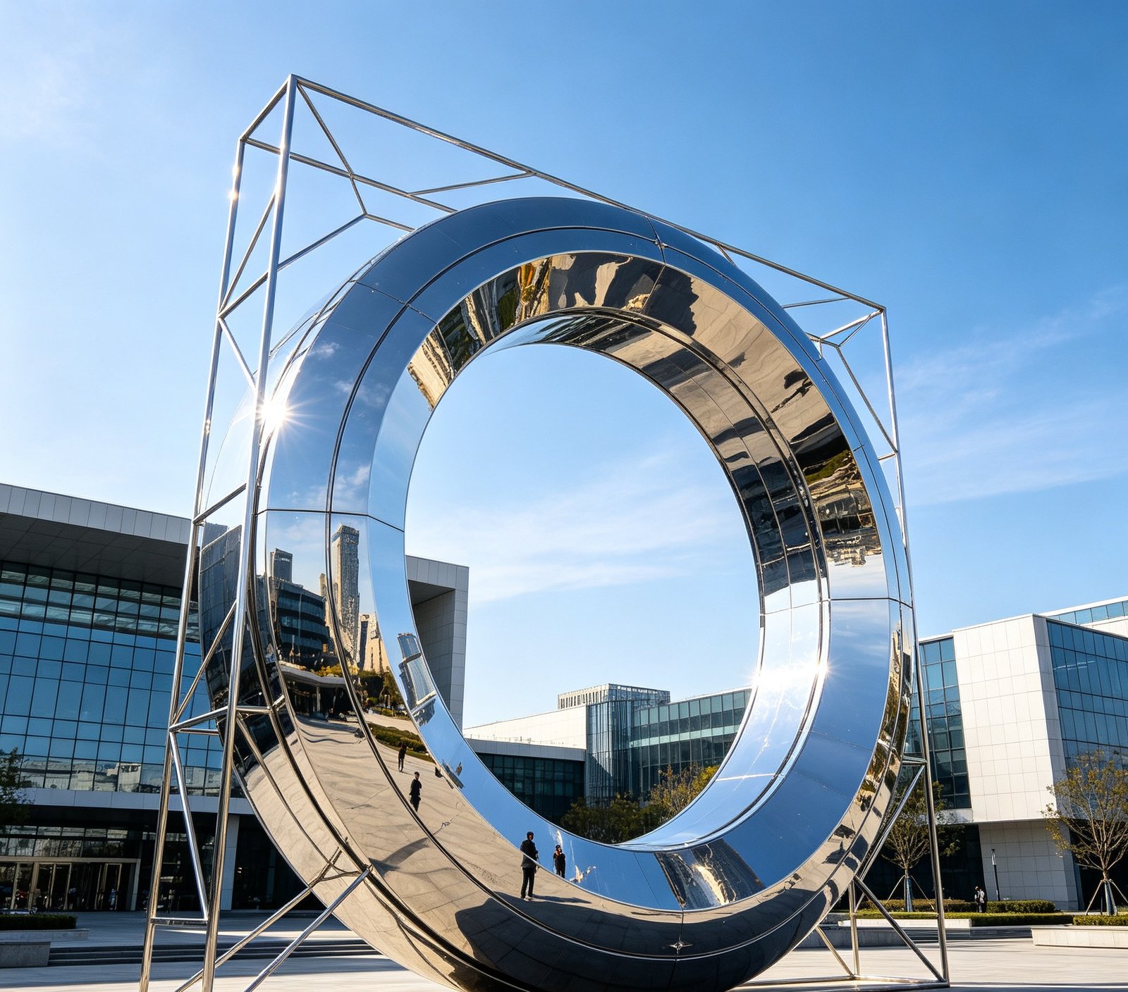 حلقة دائرية من الفولاذ المقاوم للصدأ ذات هيكل شبكي