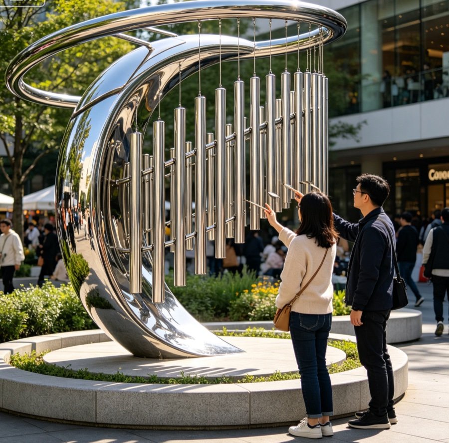 Интерактивные stainless steel sculpture