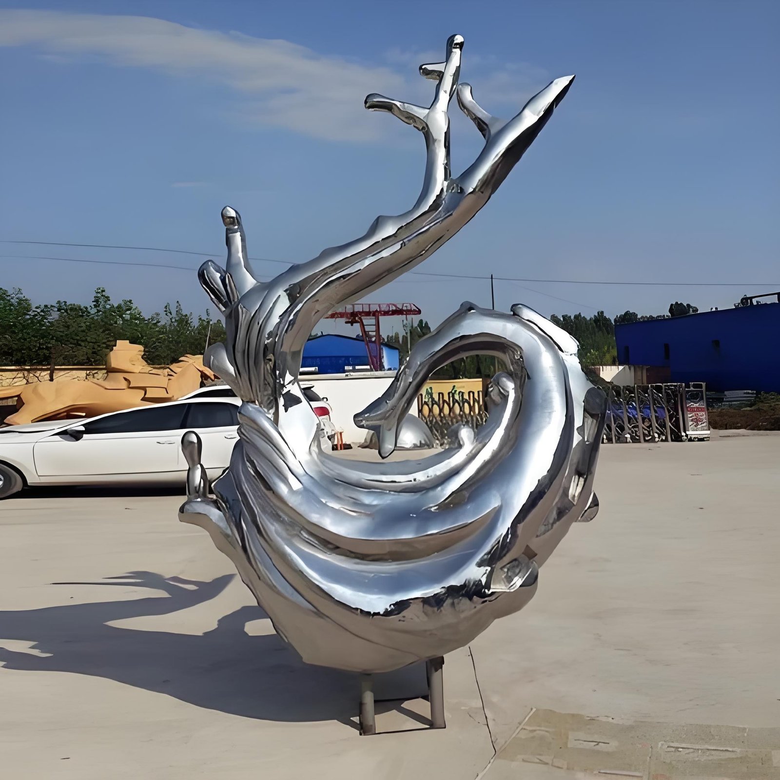Polished splash wave