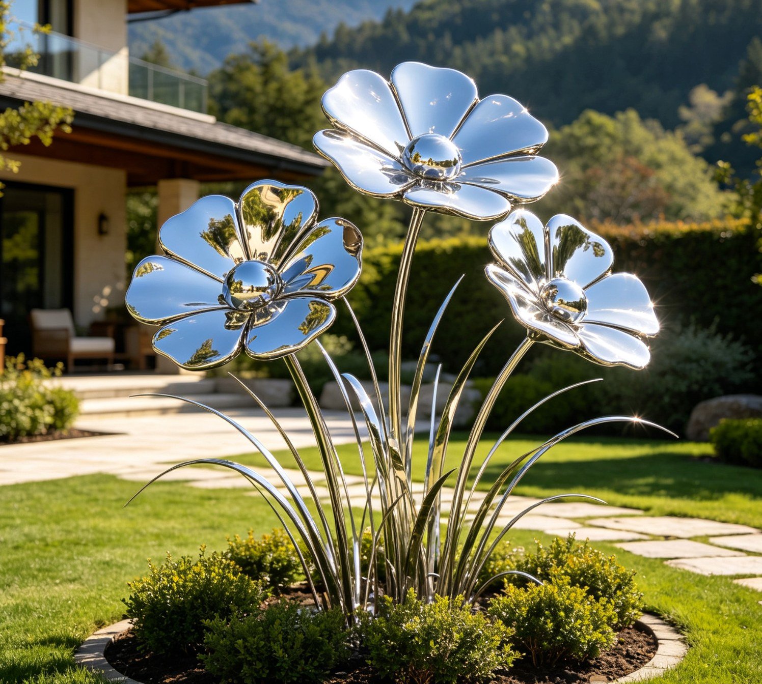 Triple cosmos flowers