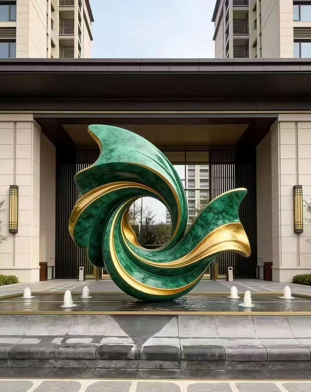 Jade and gold spiral