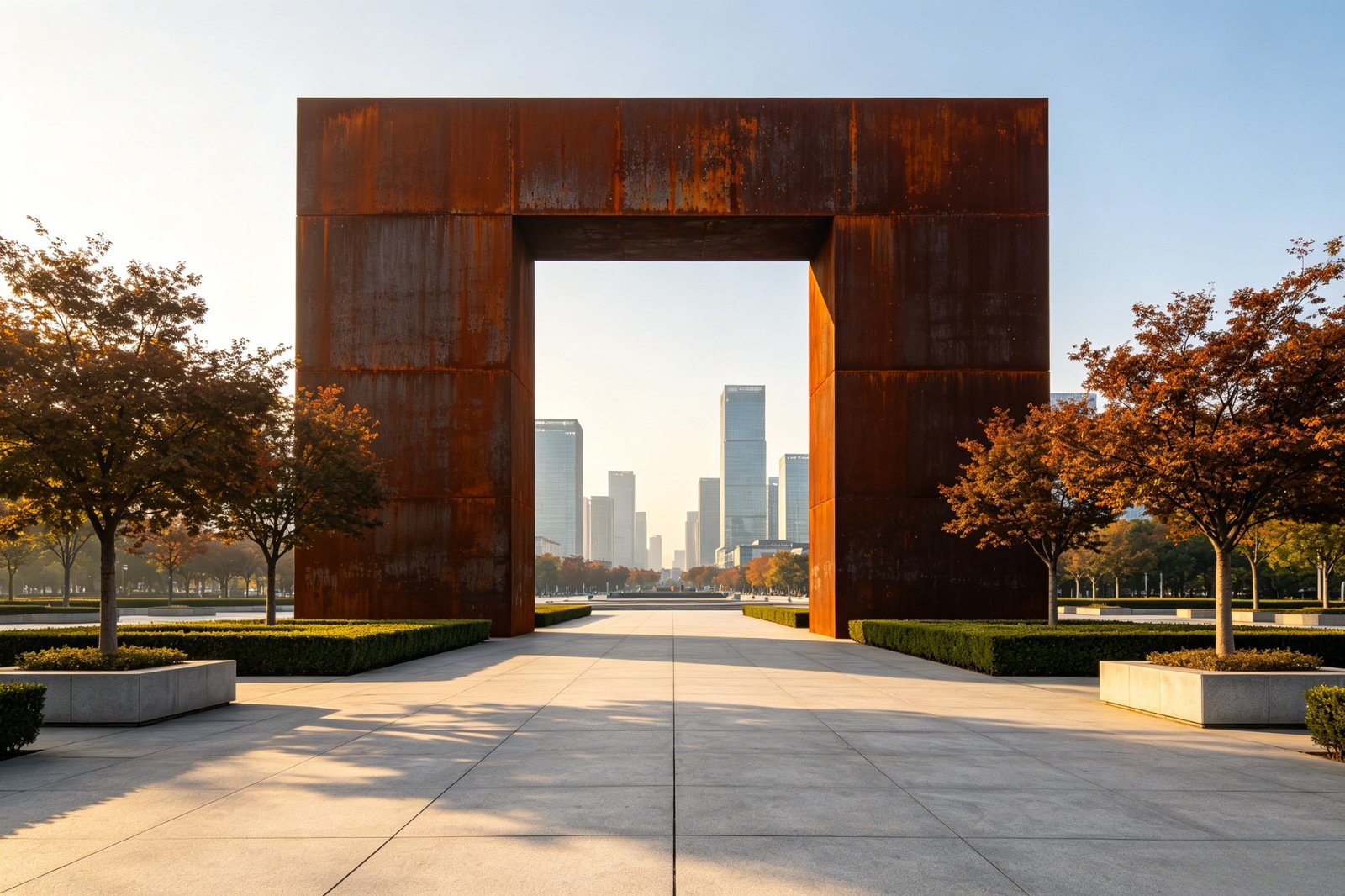 Monumental steel portal
