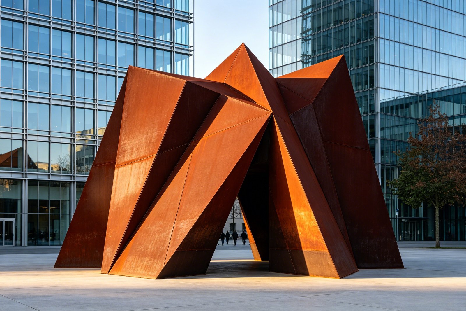 Angular weathering-steel cluster