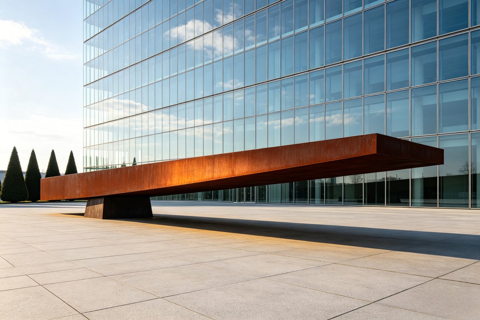 Cantilever plaza beam