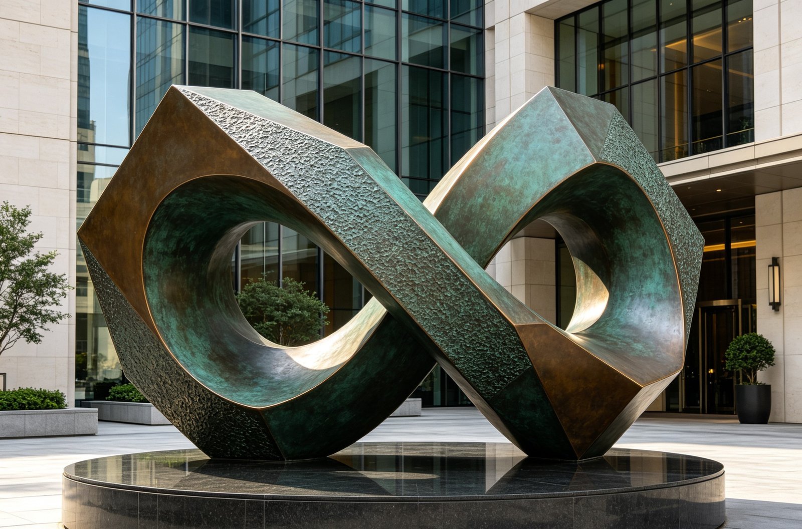 Faceted bronze infinity