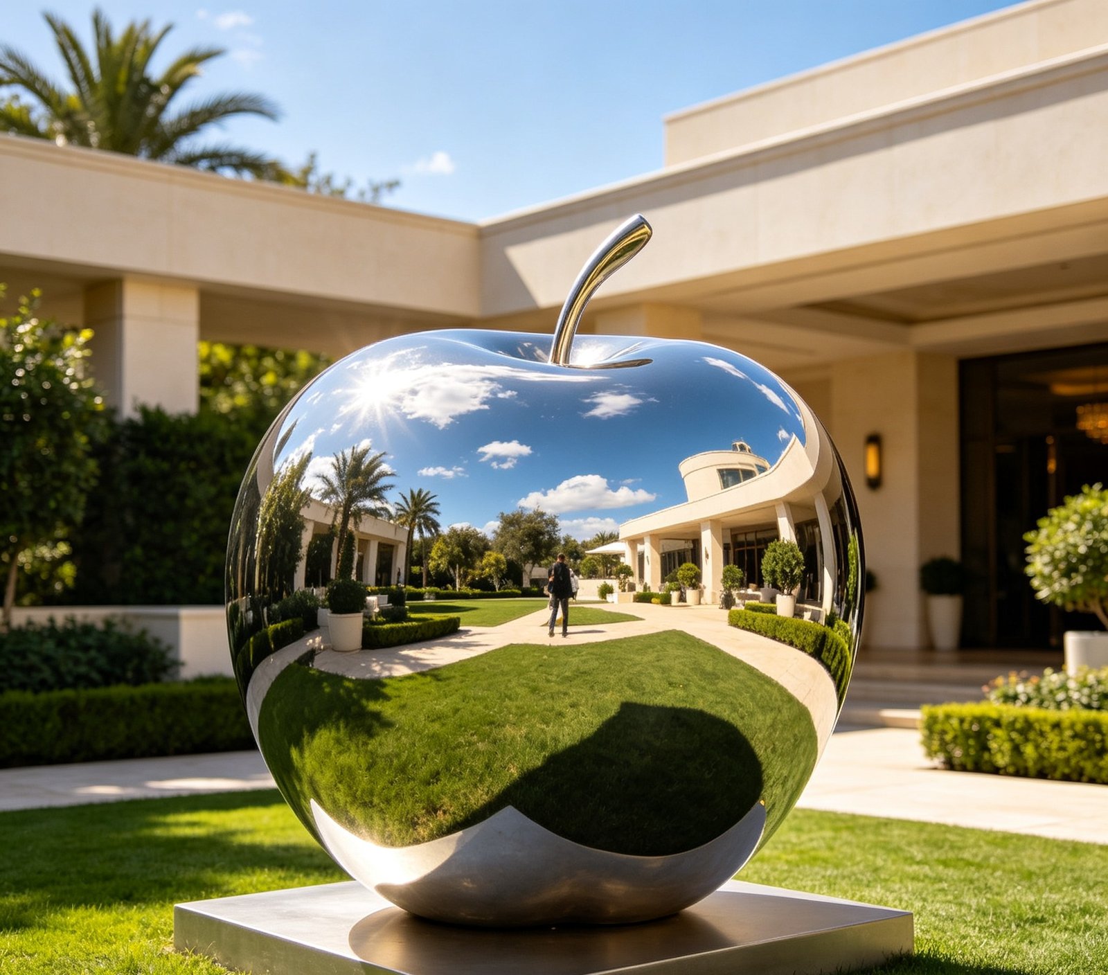 Giant stainless apple